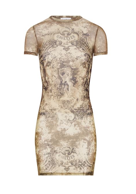 abito corto mesh printed médaillon donna multicolor JEAN PAUL GAULTIER | 25/03-W-DR024-M006P0965